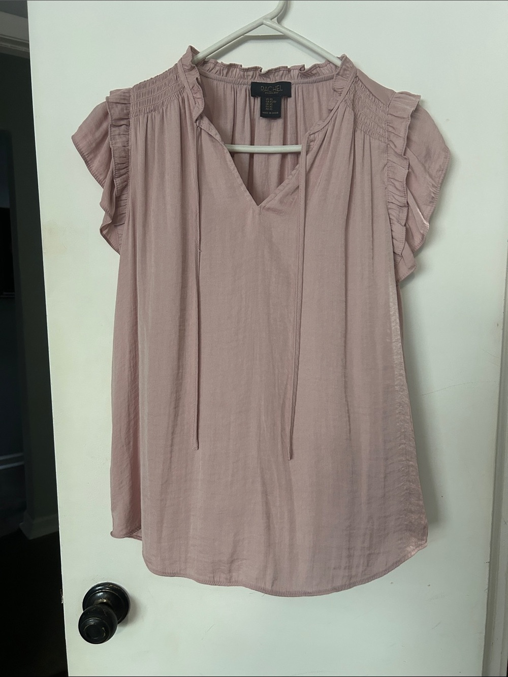 Rachel Rachel Roy Ruffle V-Neck Blouse - Dusty Rose XS